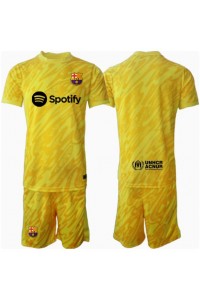 Barcelona Keeper Babyklær Hjemme Fotballdrakt til barn 2024-25 Korte ermer (+ Korte bukser)